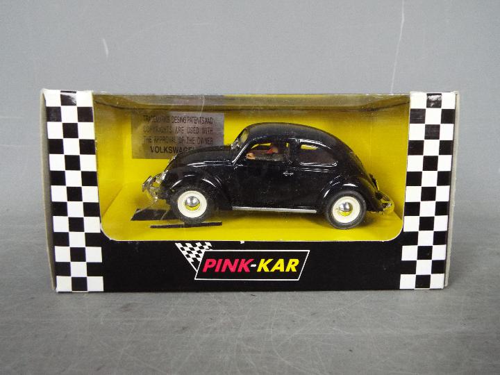 Pink-Kar - 2 x Volkswagen Beetle slot cars # CV014 1954 split window Beetle in black, - Image 3 of 4