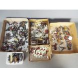 Britains, Unknown Makers - A large unboxed collection of vintage metal civilian figures and animals,