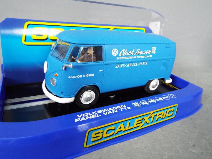 Scalextric - 1 x VW Panel Van and 2 x Audi R8 models, # C3645 Chuck Iverson van in matt blue, - Image 2 of 4