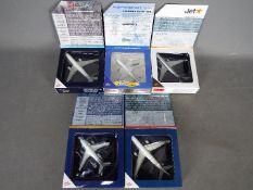 Gemini Jets - Five boxed diecast 1:400 scale model aircraft in various carrier liveries.