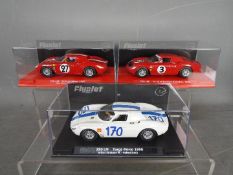 Flyslot - 3 x Ferrari 250 LM models, # F02101 1965 Le Mans car, # F02102 1966 Surfer's Paradise car,