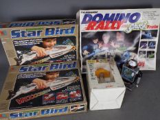 MB - Action GT - A vintage games lot with Domino Rally Ghost Train, 2 x MB Star Bird spaceships,