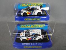 Scalextric - 2 x Volkswagen Polo WRC cars # C3524 2013 Monte Carlo Rally, # C3525 2013 Rally Sweden.