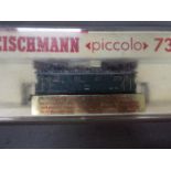 Fleischmann - A boxed Fleischmann #7369 N gauge electric locomotive 132 101-7 in DB green livery.