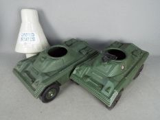 Cherilea, Palitoy, Action Man - Two unboxed Cherilea Scout Cars, one with machine gun,