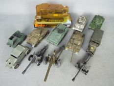 Dinky - Solido - Danbury Mint - A lot of 12 x mostly unboxed military vehicles in several scales