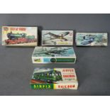 Airfix - Five boxed Airfix plastic model kits in various scales.