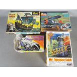 Airfix, Revell, Monogram, Comet Miniatures - Four boxed plastic model kits in a variety of scales.