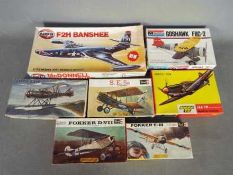 Revell, Monogram, Airfix, Other - Seven vintage plastic model aircraft kits in 1:72 scale.