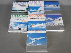 Dragon Wings - A flight of seven boxed diecast 1:400 scale model aircraft in various carrier