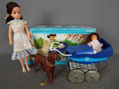 A boxed vintage Pedigree Sindy doll Walk in the Park scene setter.