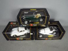 Bburago - Three boxed diecast model vehicles in 1:18 scale.