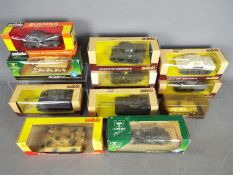 Solido - 11 x Military tanks and trucks in 1:43 scale including # 6071 General Grant tank,