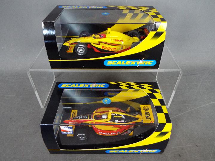Scalextric - Renault R23 F1 car and 2 x Dallara Indy cars. - Image 2 of 3