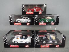 Ninco - 5 x Porsche 356 racing models including # 50125 Speedster in white,