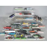 Del Prado - A siding of over 40 unboxed Del Prado N gauge static model locomotives.