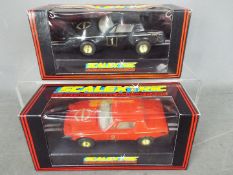 Scalextric - 2 x vintage Triumph TR7 slot cars # C281, # C282.