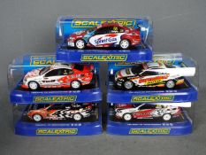 Scalextric - 5 x Holden VE Commodore race cars including # C3114 in Red Rooster livery,