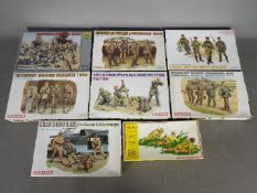 Dragon, Heller, Zvezda - Eight boxed 1:35 scale plastic military model figure kits.