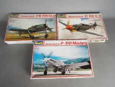 Revell - Three boxed Revell plastic military aircraft model kits in 1:32 scale.