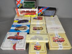 Joal, Solido, Corgi - A boxed collection of diecast model vehicles, mainly buses.