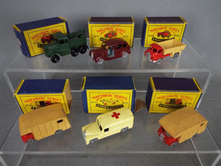 Matchbox, Moko, Lesney - Six boxed diecast vehicles by Matchbox.