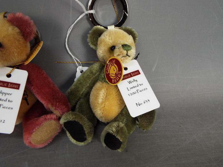 Charlie Bears - 3 x Mini Mohair Keyring bears, Sandal, Slipper and Welly. - Image 4 of 5