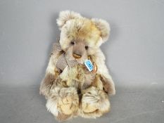 Charlie Bears - Tobias is multi tone brown plush jointed bear from the 2009 Secret collection.