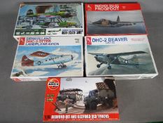 Hobbycraft, Airfix, Nichimo - Five boxed plastic model kits in various scales.