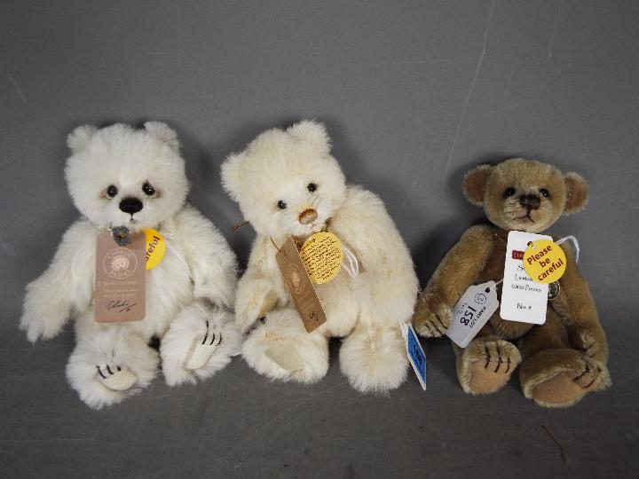 Charlie Bears - 3 x Minimo limited edition bears, Downey, Tic Tac, Snippet.