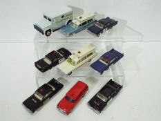 Dinky - A fleet of 9 x Dinky Emergency vehicles including # 277 Pontiac Super Criterion ambulance,