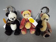 Charlie Bears - 3 x Mini Mohair Keyring limited edition bears, Loafer, Boots and Slipper.