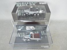 Minichamps - Two boxed Minichamps 1:43 scale diecast Mercedes Benz models from the Minichamps