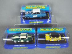 Scalextric - Three boxed Scalextric slot cars.