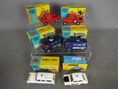 Corgi - A collection of 6 x boxes vehicles, lot includes 2 x # 464 Commer Police vans in 2 colours,