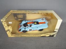 Autoart - Steve McQueen Porsche 917K in 1:18 scale in Gulf colours from the movie Le Mans.