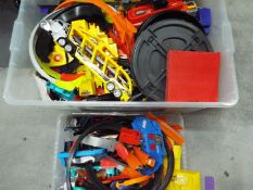 Hot Wheels - A large collection of Hot Wheels Track Builder pieces and accessories.