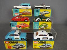 Corgi - A collection of 6 x boxed vehicles including 2 x # 506 Sunbeam Imp Panda cars in different