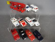 Corgi - Dinky - A collection of 11 x loose vehicles including # 448 Police Mini Van,