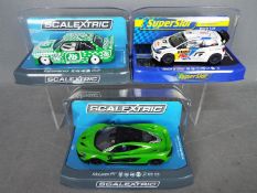 Scalextric, Superslot - Three boxed 1:32 scale slot cars.