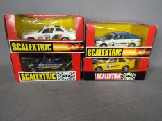 Scalextric - 4 x BMW E30 M3 slot cars in various liveries # 8339, # 8347, # 83600, # 4091.