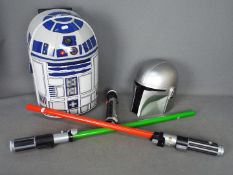 Star Wars - Disney Store - Hasbro - A collection of Star Wars items including red and green Disney
