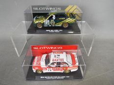 Slotwings - 2 x BMW E30 M3 racing slot cars including one in Bastos livery # W038-03 # W038-04.