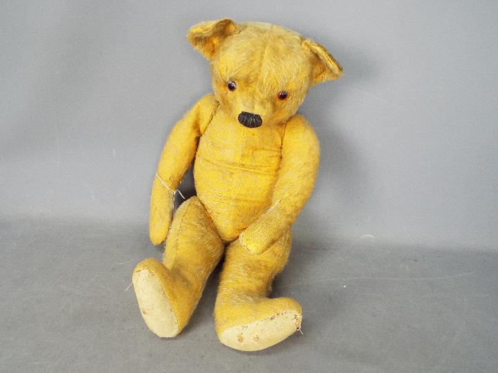 Unconfirmed Maker - A large vintage mohair teddy bear, similar to Chiltern Bears.
