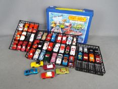 Matchbox - A vintage Matchbox carry case complete with 48 vehicles including # 55 Ford Cortina in