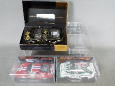 Sideways - 3 x slot cars including Lancia 037 and 2 x Ferrari 512BB models.