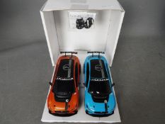 Scalextric - 2 x unboxed Jaguar i Pace racing slot cars which are slightly dusty from being out on