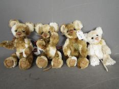 Charlie Bears - 4 x Bears by Alison Mills, Doc and 3 x Dickory's. #CB165117, #CB165116.