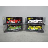 GB track - A group of 4 x Chevron B21 slot cars including Dieter Questers 1972 car,