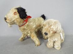 Unconfirmed Maker - Two vintage terrier soft toys both unmarked.